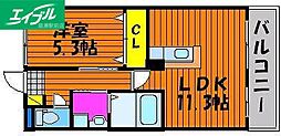 プレゼンス白石 1LDKの間取図画像