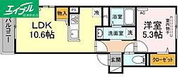 ルナ6 1LDKの間取図画像