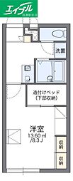 レオパレスコンチェルトK 1Kの間取図画像
