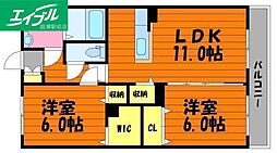 F-city老松町 2LDKの間取図画像