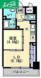 HARLAN一ノ宮 1LDKの間取図画像