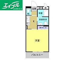 グランスイート 1Kの間取図画像