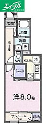 スリール 1Kの間取図画像