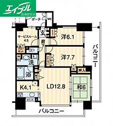 アルファステイツ中庄駅前 3SLDKの間取図画像