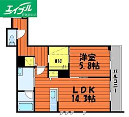 リーストソフィア 1LDKの間取図画像