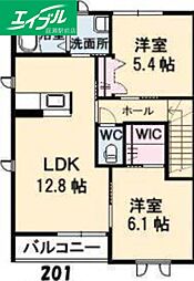 SincereA 2LDKの間取図画像