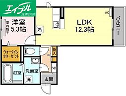 メナージュ 1LDKの間取図画像