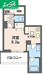 インセプション ワンルームの間取図画像