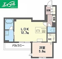 インセプション 1LDKの間取図画像
