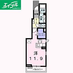 ピッコラ.カーサ ワンルームの間取図画像