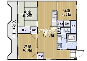 吉備ハイコーポ  ｜ 岡山県岡山市北区庭瀬（賃貸マンション3LDK・3階・64.17㎡） その2