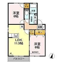 ピュア　B棟  ｜ 岡山県総社市溝口（賃貸アパート2LDK・2階・53.76㎡） その2