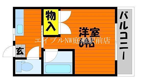 リトルハイム花尻58号館 ｜岡山県岡山市北区東花尻(賃貸マンション1K・4階・19.44㎡)の写真 その2