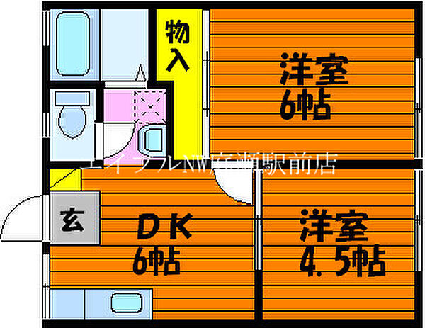 サンシャイン今保I ｜岡山県岡山市北区今保(賃貸アパート2DK・2階・35.91㎡)の写真 その2