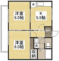 クリスタルブルー  ｜ 岡山県岡山市北区矢坂本町（賃貸アパート2K・1階・40.92㎡） その2