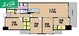 ピア倉敷 4LDKの間取図画像