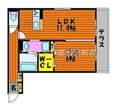 メゾン　ド　フルール  ｜ 岡山県岡山市北区平野（賃貸アパート1LDK・1階・45.16㎡） その2