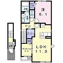 カルポネーロＢ  ｜ 岡山県玉野市槌ケ原（賃貸アパート1LDK・2階・50.96㎡） その2