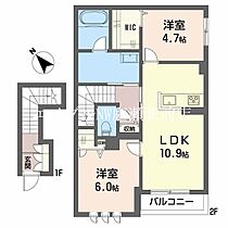 エクセル　B棟  ｜ 岡山県総社市真壁（賃貸アパート2LDK・2階・60.46㎡） その2