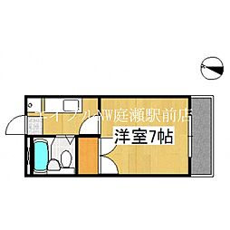 マンションハピネス 1Kの間取図画像