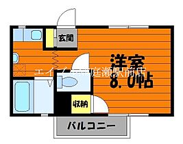 マンションみふねNo12  ｜ 岡山県倉敷市老松町1丁目（賃貸アパート1R・1階・23.18㎡） その2