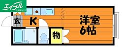エステートピアA 1Kの間取図画像