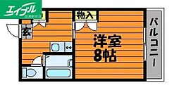 ライフコート 1Kの間取図画像