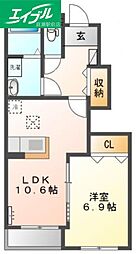 ヴィラ　フェリーチェ 1階1LDKの間取り