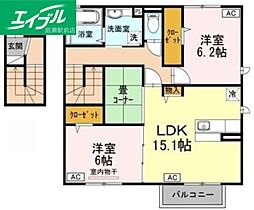 恵比寿2 2LDKの間取図画像