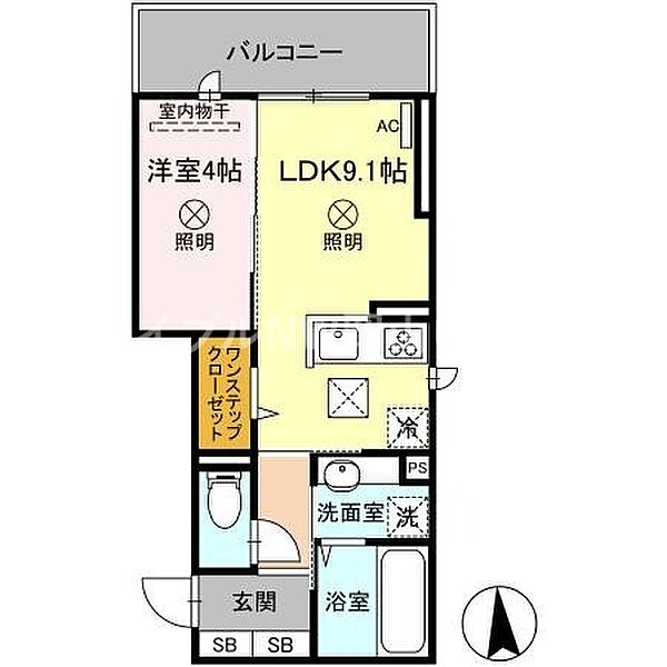 D-ROOM大元駅前 ｜岡山県岡山市北区大元駅前(賃貸アパート1LDK・1階・35.12㎡)の写真 その2