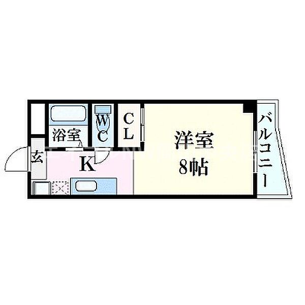 パルティール21 ｜岡山県岡山市北区野田屋町2丁目(賃貸マンション1K・3階・24.00㎡)の写真 その2