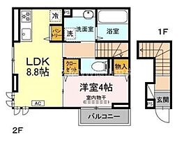 ブランシュール富田町  ｜ 岡山県岡山市北区富田町2丁目（賃貸アパート1LDK・2階・40.12㎡） その2