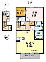 ルピナス高柳東町3  ｜ 岡山県岡山市北区高柳東町（賃貸アパート1LDK・2階・51.98㎡） その2