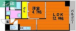 ハアラン表町 4階1LDKの間取り