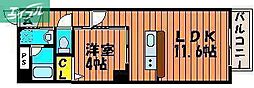 ウイング21中山下 1LDKの間取図画像