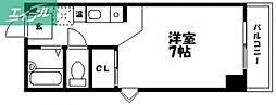 パルティール21 ワンルームの間取図画像