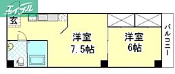 プレアール野田屋町 2Kの間取図画像