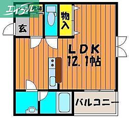 ハイストップ表町 ワンルームの間取図画像
