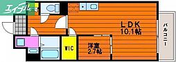 アルティザ東島田 1LDKの間取図画像