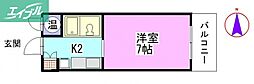 チュリス幸町マンション 1Kの間取図画像