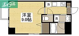 月光岡山市役所前 1Kの間取図画像