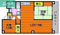 ふぁみーゆ旭川 2LDKの間取図画像