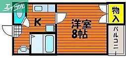 ハイエスト田町 1Kの間取図画像