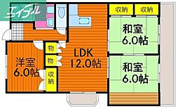 パークサイドフジ 3LDKの間取図画像