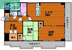 アリベ東古松 3LDKの間取図画像
