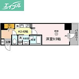 フェニックス 1Kの間取図画像