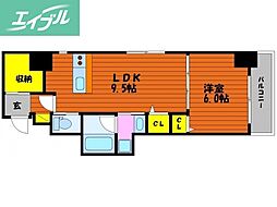 GARDEN富田町 1LDKの間取図画像