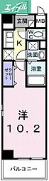シティー柳町 1Kの間取図画像