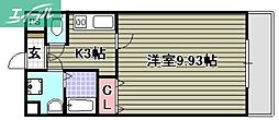 サンレック桑田町 1Kの間取図画像