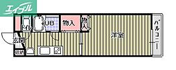 センチュリー東中央 1Kの間取図画像
